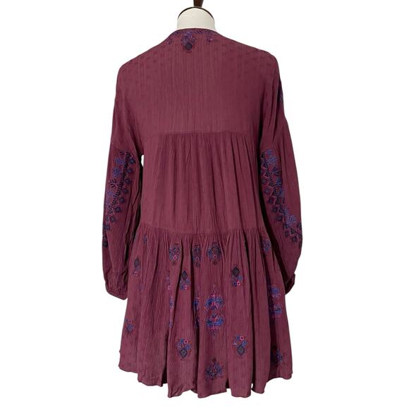 Free People Women's Red Arianna Embroidered Tunic‎ Dress Size XS - Picture 6 of 12